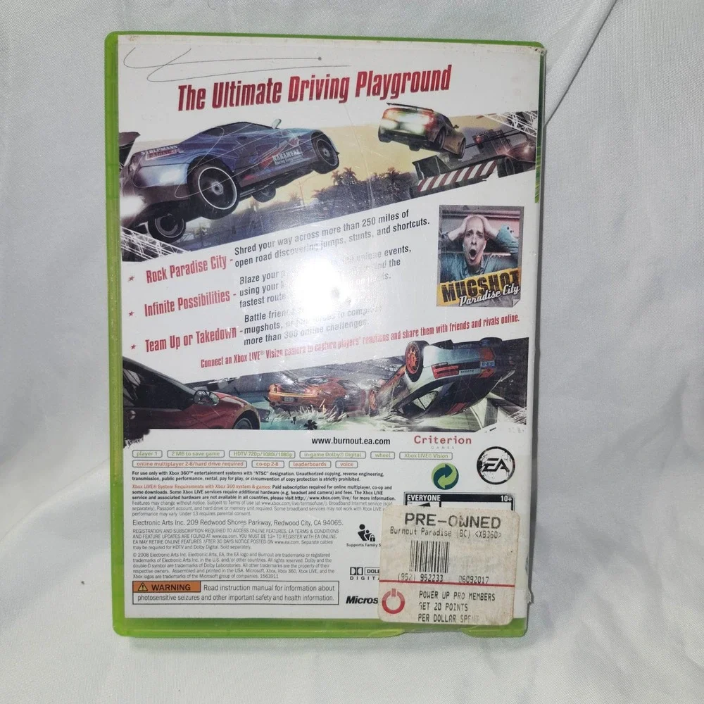 Burnout Paradise Xbox 360 EA Criterion Games Racing Video Game CIB‎ Complete
